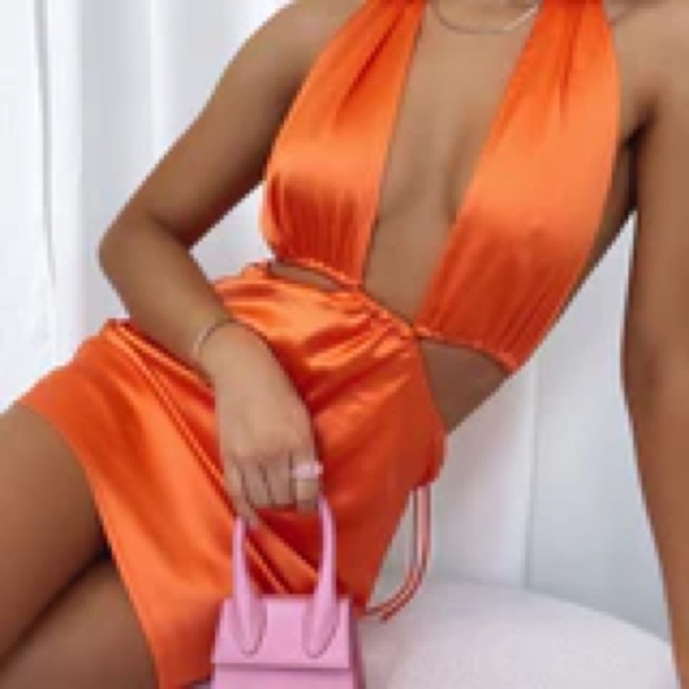 Cross My Heart Mini Dress Orange